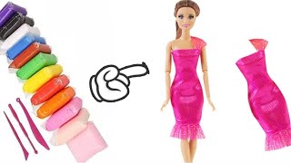 How to make Barbie Doll Dress/DIY Barbie Dresses with Tissue paper making easy in a minute/crafts