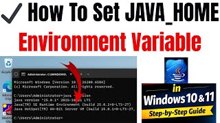 How to Set JAVA_HOME Environment Variable | Windows 10 & 11 | Java Setup (Hindi)
