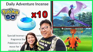 Using 10 Adventure Incenses 10 Days in a Row For The Galarian Legendary Birds in Pokemon GO