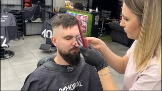 Fantastic transformation😱😍 Watch until the end!!! #barbergirl #barbershop #instagramyoutube #hair