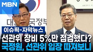 [자막뉴스] 선관위 장비 5%만 점검했다? 국정원, 선관위 입장 따져보니 | 이슈픽