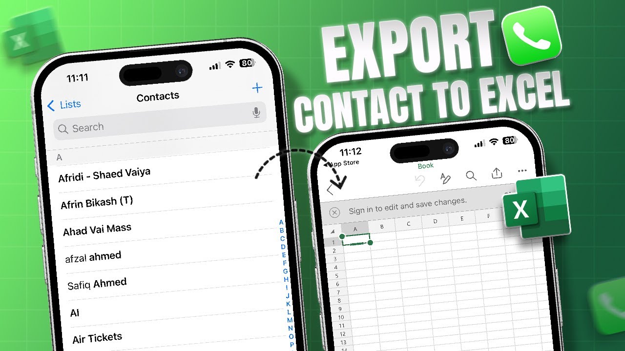 How To Export Iphone Contacts To Ms Excel Transfer Iphone Contacts To