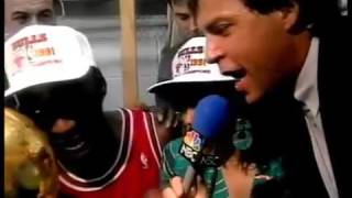 Michael Jordan (30 4 10) 1991 Finals Gm 5 vs. Lakers Bulls Win 1st Title, Emotional Celebr