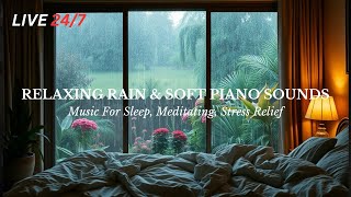 FALL INTO SLEEP INSTANTLY - Calming Rain Sounds with Gentle Piano for Stress Relief