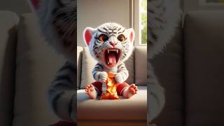 Cute Tiger Eats Nail Chips! 🐯✂️🦶 #ai #shorts #memes #funny