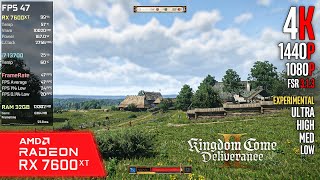 RX 7600 XT | Kingdom Come Deliverance 2 - 4K, 1440p, 1080p, FSR 3 - Experimental, Ultra, High, Med