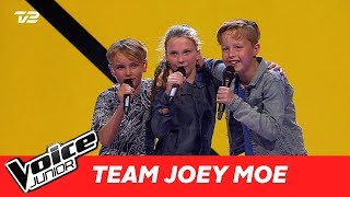 Jonathan, Esben, Simone (Team Joey) | ”Hvis du går” af Hjalmer | Super Battle | Voice Junior 2017