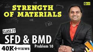 SFD and BMD - Problem 10 - Shear Force and Bending Moment Diagram - Strength of Materials