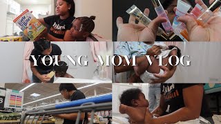 A DAY IN THE LIFE OF A YOUNG MOM OF 3 ♥|grwu; cvs run; popeyes; walmart; huge grocery haul; and more