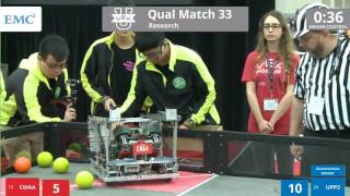 VEX Worlds 2016 - VEX U - Research - Qual 33 (CMAA) 144 vs 118 (UPP2)