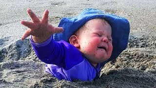 Summer Baby Beach Fails Funniest Home Videos - Try Not To Laugh