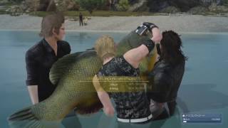 FF15 ノクトの釣りギャラリー092匹目「アビスグルーパー」出現条件と簡単に釣りあげる方法｜釣りクエスト 「太公望の悪魔退治」