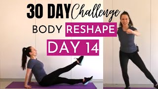 DAY 14 : 30 DAY BODY RESHAPE CHALLENGE | Low Impact Fat Burn (No Equipment) Workout