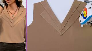 Very Easy Way to Make a Simple Shirt Neck Design at Home | Sewing Tutorial for V-Neck Design Shirt