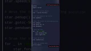 Python Turtle Graphics: Draw a Star Tutorial #PythonTutorial #CodingInPython #TurtleGraphics