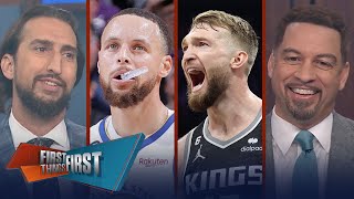 Kings LIGHT THE BEAM, defeat Warriors in Gm 2; Draymond stomps on Sabonis | NBA | FIRST THINGS FIRST