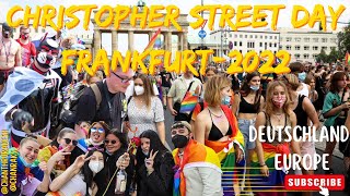 CSD und Regenbogenfahne in Germany|Biggest Pride Parade in Europe|CSD Frankfurt 2022|🇭🇷 ✈️ 🇩🇪-▶1080p