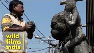 Idol making in process - Kolkata