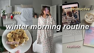 SPEND THE MORNING WITH ME: 8am realistic WINTER morning routine (productive, healthy, & cozy) 2023