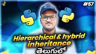 Python hybrid and hierarchical inheritance in Telugu | Srk Codes!