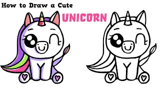 How To Draw A Cute Cartoon Unicorn (Easy and Step by Step)
