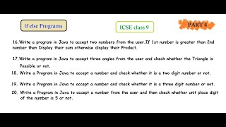 if else using Java | Basic Programs in Java| ICSE class 9 if else complete solution