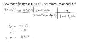 Converting molecules to grams