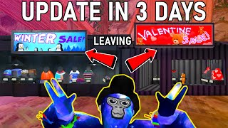 New Gorilla Tag VR Update in 3 Days | Winter & Valentine's Day Cosmetics Leaving