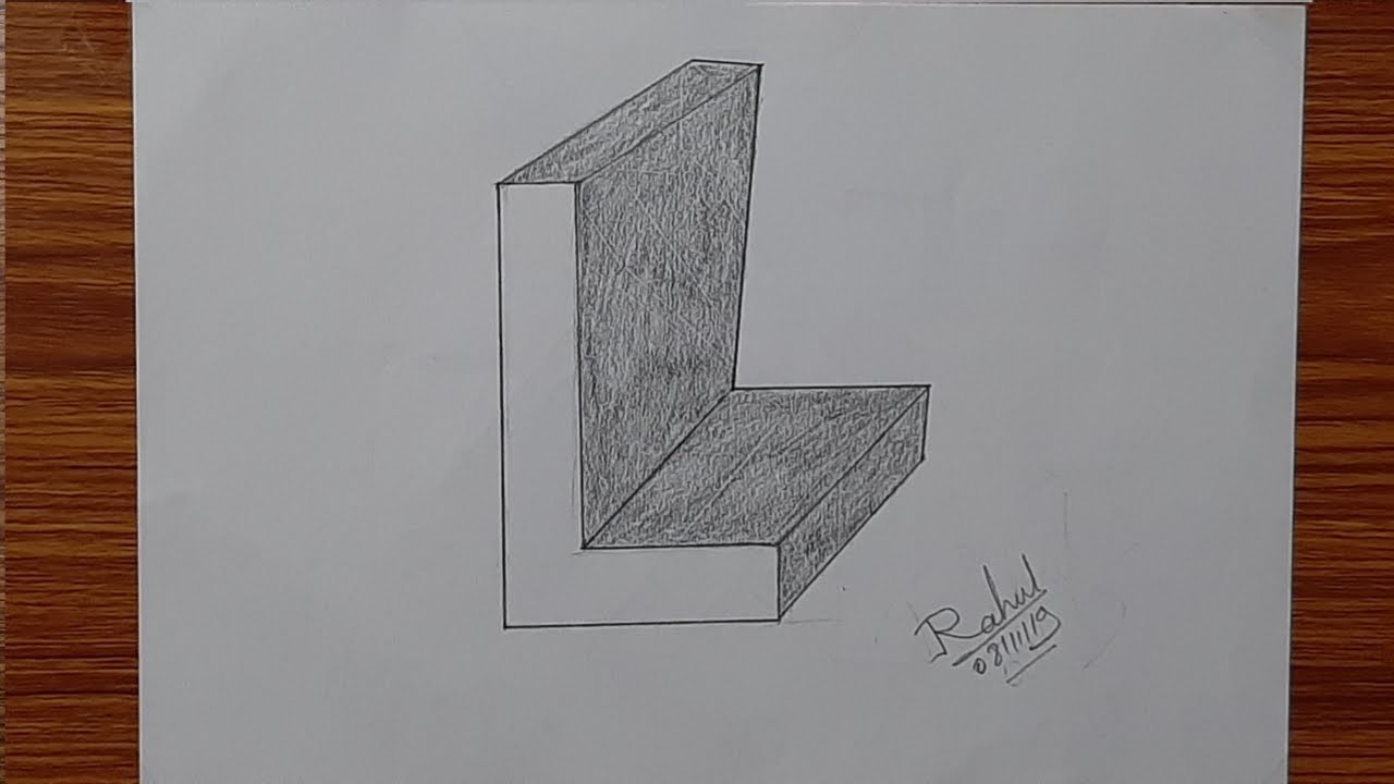 Very Easy!! How To Draw 3D Capital Letter "L" - YouTube