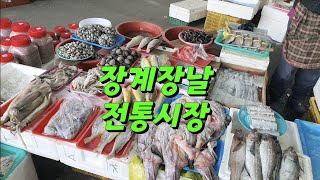 장계장날 전통시장 풍경/김장배추/고수나물