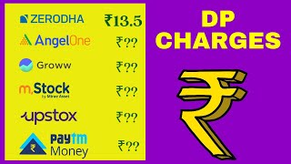 DP Charges in Zerodha, Dhan, PayTM Money, mStocks, AngelOne, Upstox \u0026 Groww #shorts