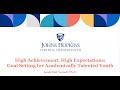 Goal Setting for Academically Talented Youth | Johns Hopkins Center for Talented Youth