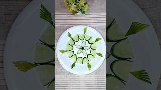 Cucumber Carving style l Vegetable Cutting skills l salad decorations ideas #cookwithsidra #art