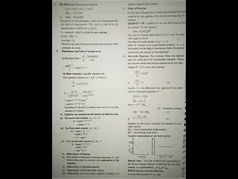 || Chemical kinetics|| Quick Revision Notes || Chemistry || Class ~ 12 ||