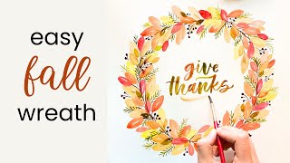 How to paint a vibrant fall wreath with watercolors