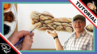 REALISTIC Watercolor Rock TUTORIAL (PRO Tips)