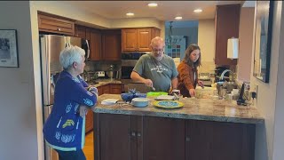 First night of Hannukah menorah lighting | San Diego family makes 200 latkes