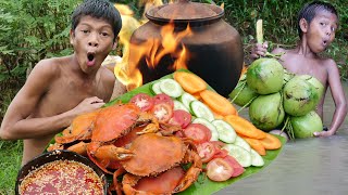 Primitive Technology - Kmeng Prey - Wow Yummy Cooking Crabs Eating Delicious
