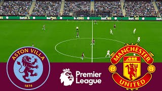 Aston Villa 1 vs 2 Manchester United Premier League 23/24 - Video Game Simulation PES 2021