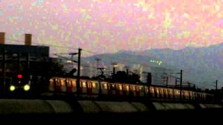 {ERL} Northbound MLR train passing outside Sheung Shui Slaughter House