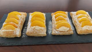 Σφολιατίνια με κρέμα από βερίκοκο - Puff pastry with apricot cream