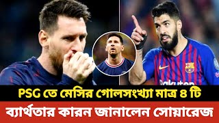 PSG তে কেন ভালো খেলছেনা মেসি । মেসির সমস্যার কথা জানালেন লুইজ সোয়ারেজ । Messi । PSG । Khela Golpo