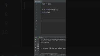 Convert a decimal number to binary in python #coding #programming #programmer #shorts #python