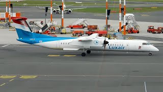 Luxair Landing Hamburg Airport 2023.09.18 Bombardier DHC 8 402 Q Dash 8 (1080p)#subscribe #airport