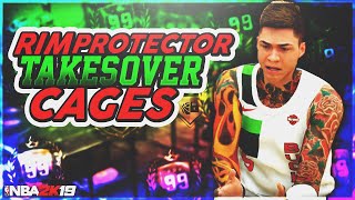 RIM PROTECTOR TAKES OVER CAGES NBA 2k19! 95 OVERALL DEMIGOD IS UNSTOPPABLE! BEST BUILD ON NBA 2k19!