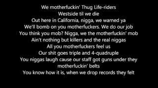 2pac - Hit 'Em Up (feat The Outlawz) Lyrics
