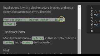 Store Multiple Values in one Variable using JavaScript Arrays, freeCodeCamp Basic Javascript