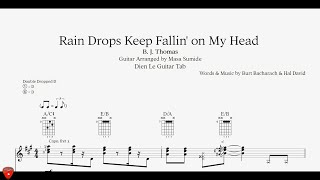 Rain Drops Keep Fallin' on My Head - Arr for Acoustic Guitar with Tab