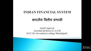 Indian Financial system(भारतीय वित्तीय प्रणाली)