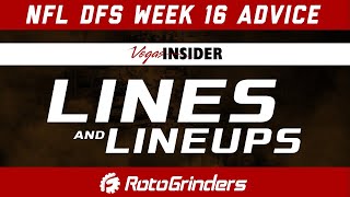 DRAFTKINGS NFL WEEK 16 SATURDAY SLATE - LINES & LINEUPS: DFS PICKS AND BETTING STRATEGY